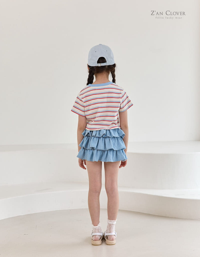 Zan Clover - Korean Children Fashion - #childofig - Denim Kan Kan Skirt - 7