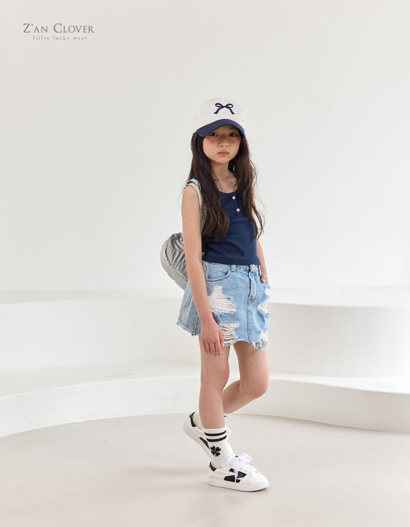 Zan Clover - Korean Children Fashion - #childofig - Vintage Denim Skirt - 5