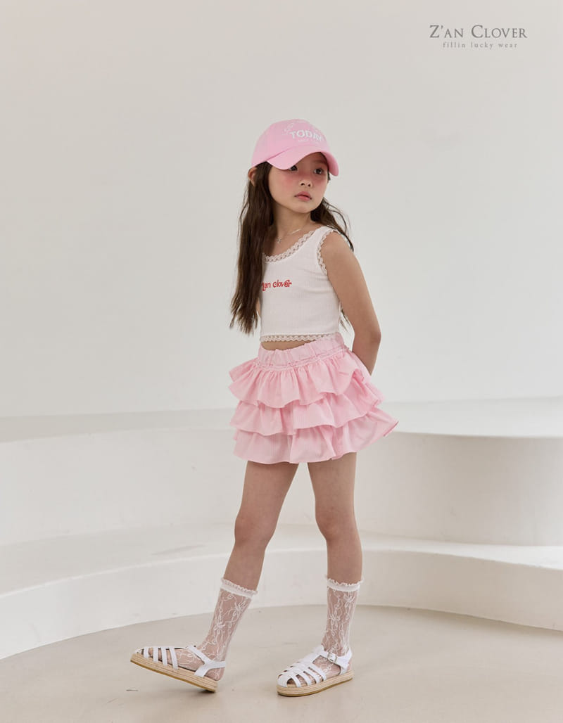 Zan Clover - Korean Children Fashion - #stylishchildhood - Rib Frill Top  - 4