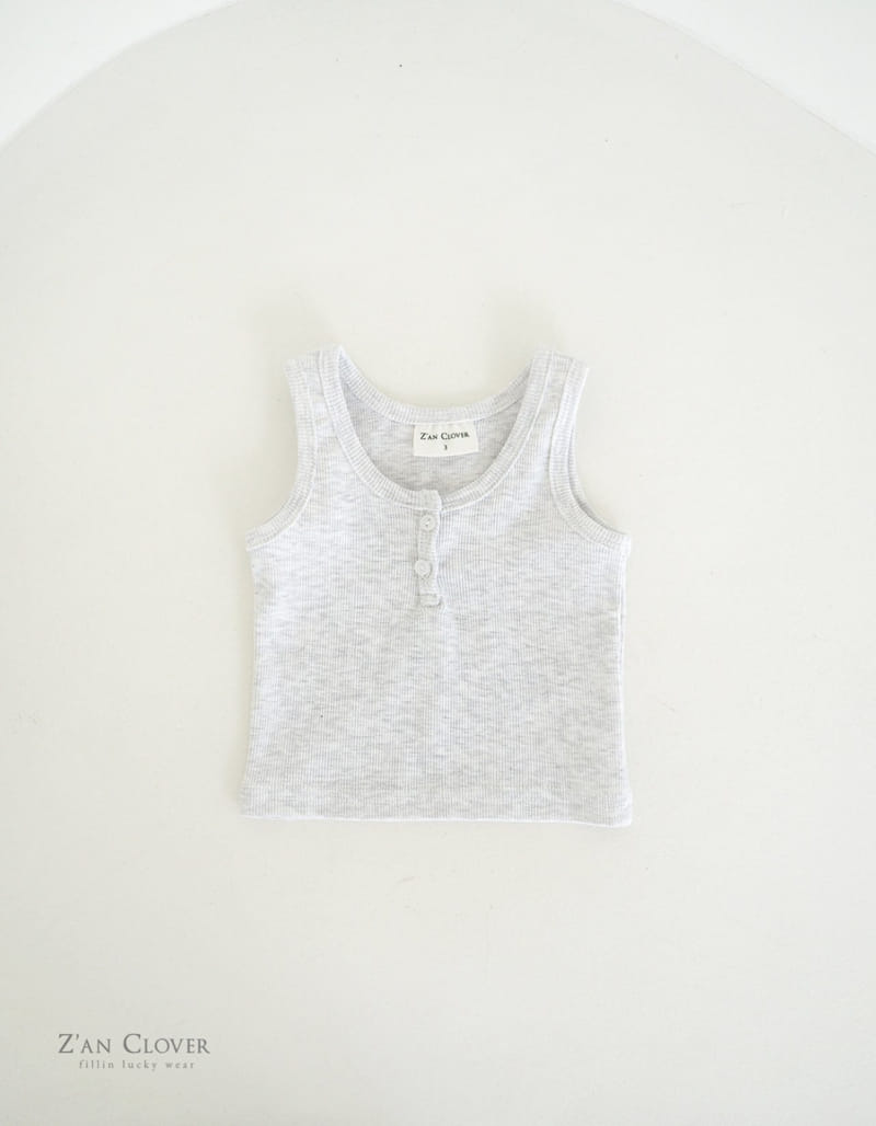 Zan Clover - Korean Children Fashion - #designkidswear - Button Sleeveless Tee - 3