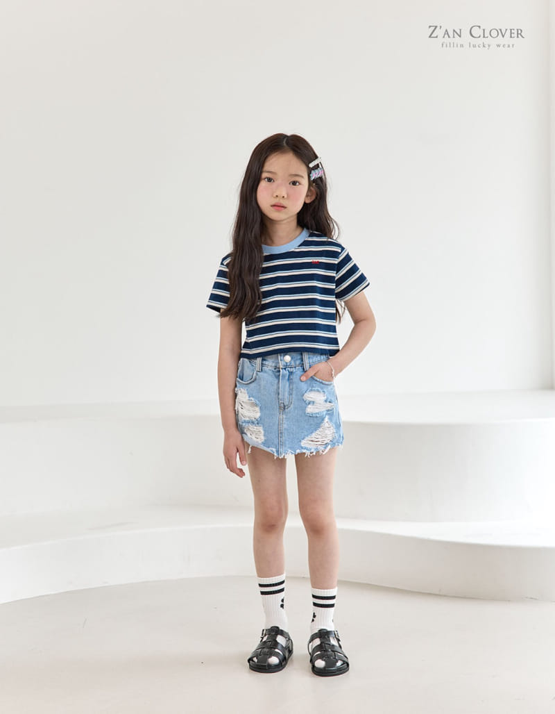 Zan Clover - Korean Children Fashion - #designkidswear - Vintage Denim Skirt - 7