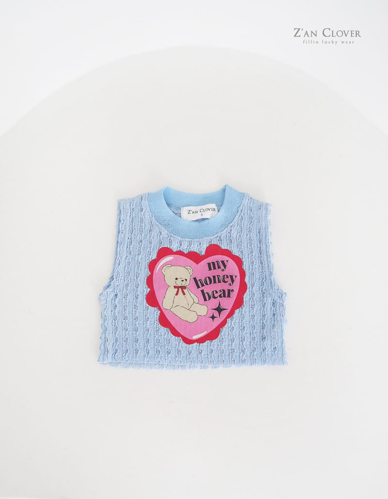 Zan Clover - Korean Children Fashion - #discoveringself - Honey Bear Lace Sleeveless Tee - 7