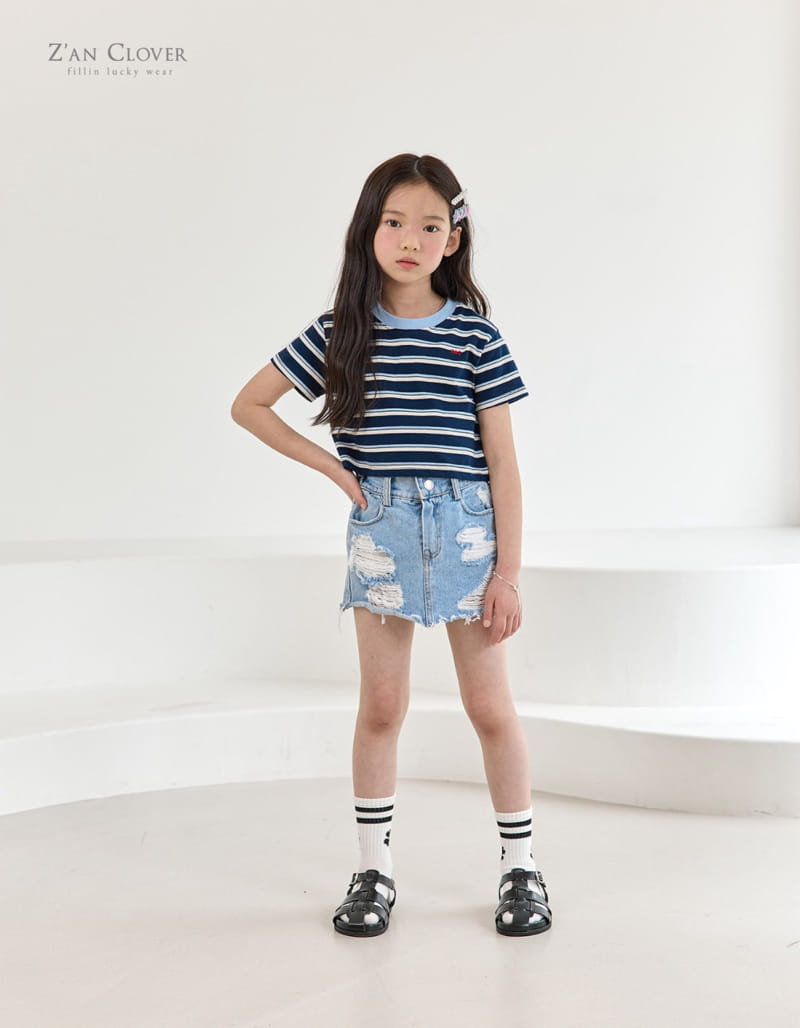 Zan Clover - Korean Children Fashion - #discoveringself - Vintage Denim Skirt - 8