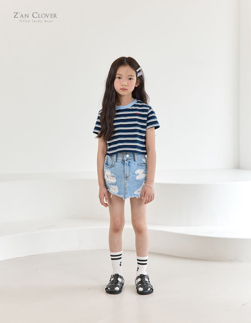 Zan Clover - Korean Children Fashion - #fashionkids - Vintage Denim Skirt - 9