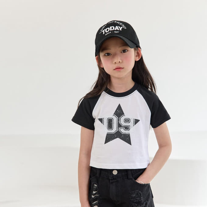 Zan Clover - Korean Children Fashion - #fashionkids - Star Raglan Tee