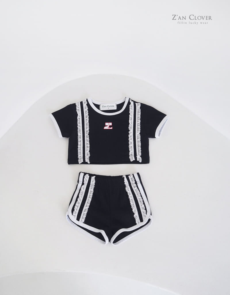 Zan Clover - Korean Children Fashion - #kidsshorts - Frill Top Bottom Set - 3