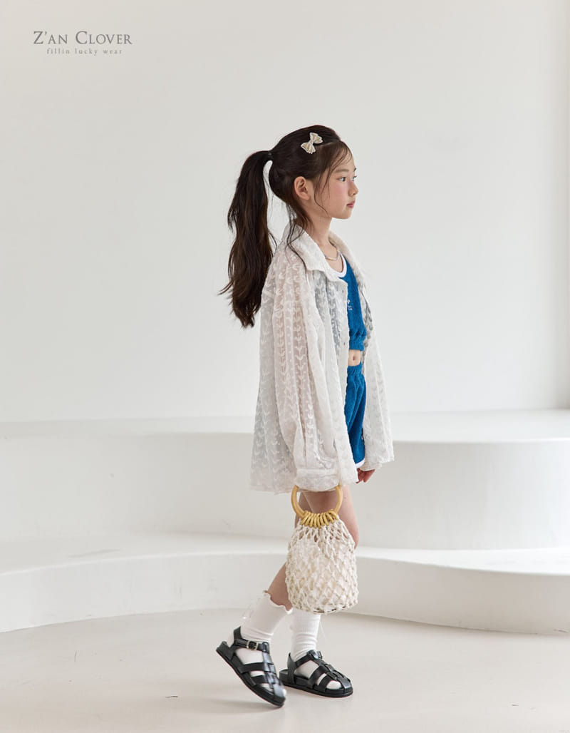 Zan Clover - Korean Children Fashion - #kidsshorts - Chiffon Heart Shirt - 6