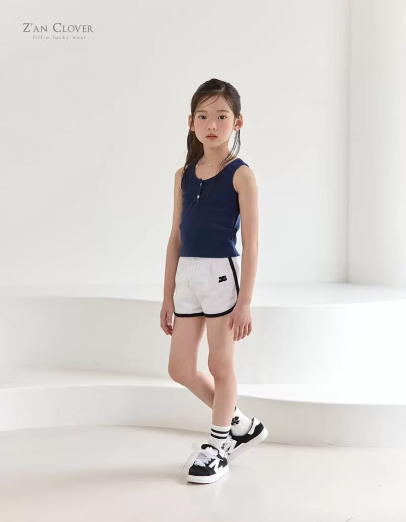 Zan Clover - Korean Children Fashion - #kidsshorts - Button Sleeveless Tee - 10