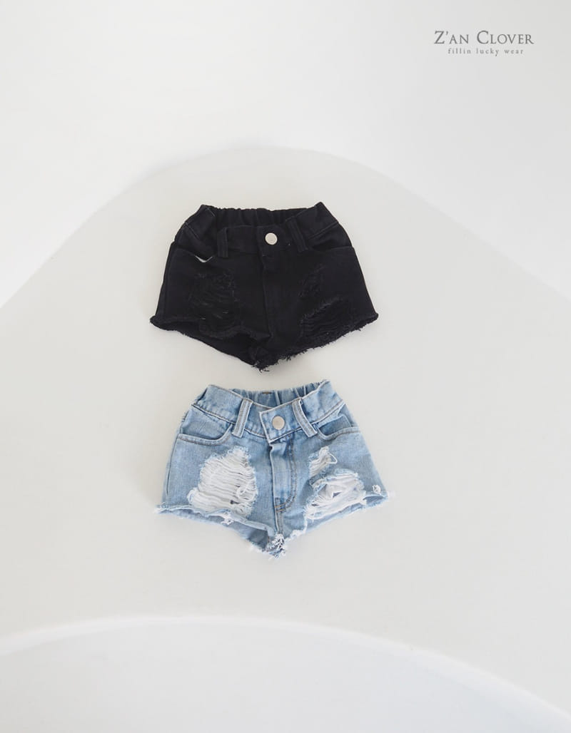 Zan Clover - Korean Children Fashion - #littlefashionista - Denim Vintage Shorts - 2