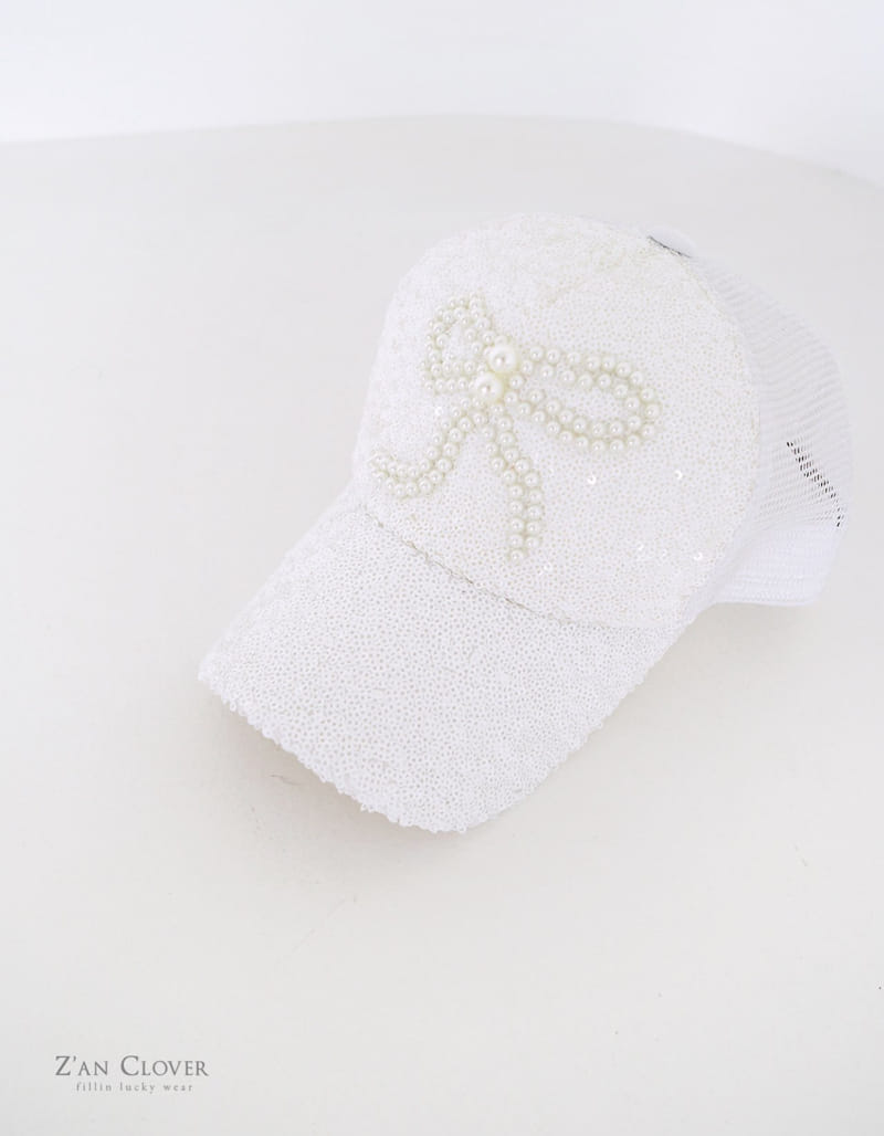 Zan Clover - Korean Children Fashion - #littlefashionista - Spangle Ribbon Ball Cap - 6