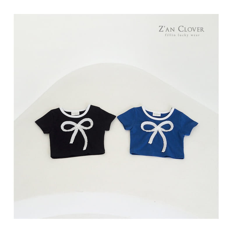 Zan Clover - Korean Children Fashion - #littlefashionista - Lace Ribbon Tee - 2