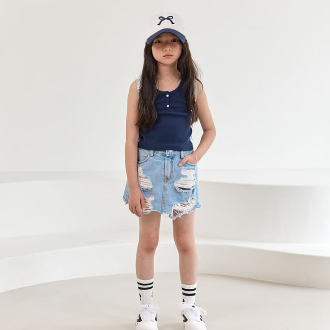 Zan Clover - Korean Children Fashion - #magicofchildhood - Vintage Denim Skirt