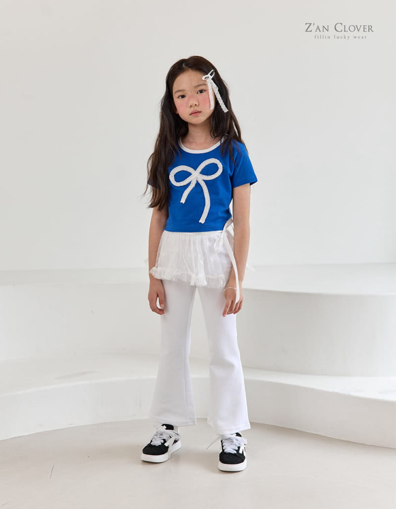 Zan Clover - Korean Children Fashion - #magicofchildhood - Lace Ribbon Tee - 3