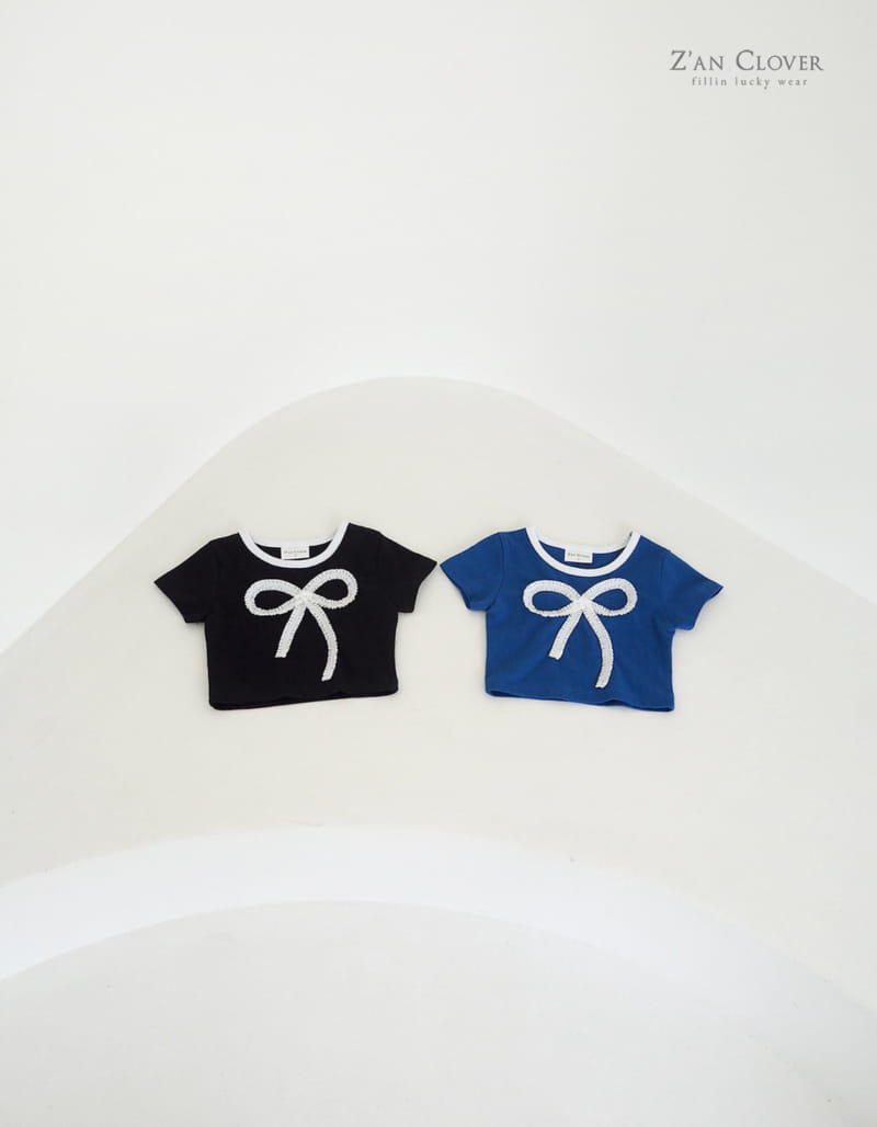 Zan Clover - Korean Children Fashion - #minifashionista - Lace Ribbon Tee - 2