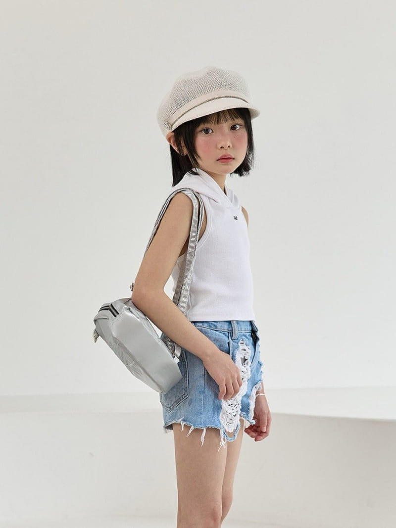 Zan Clover - Korean Children Fashion - #minifashionista - Denim Vintage Shorts - 8