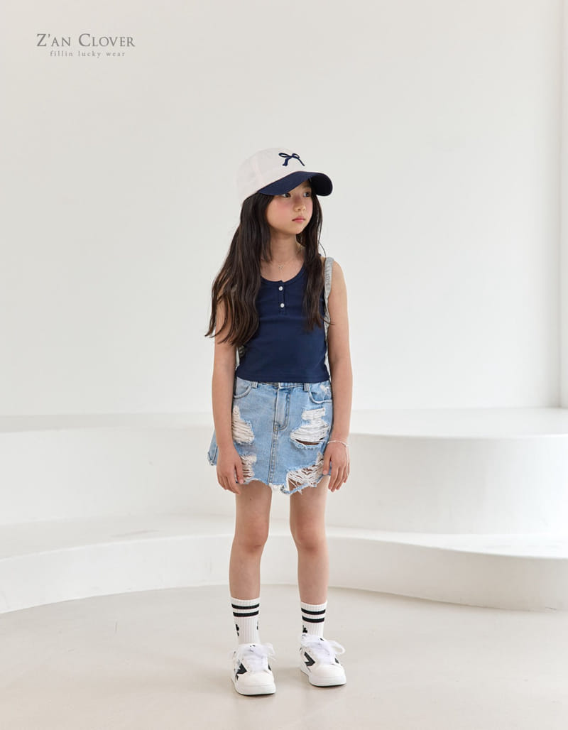 Zan Clover - Korean Children Fashion - #prettylittlegirls - Vintage Denim Skirt - 3