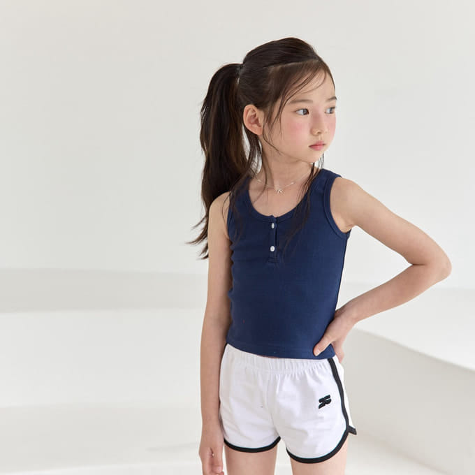 Zan Clover - Korean Children Fashion - #prettylittlegirls - Button Sleeveless Tee