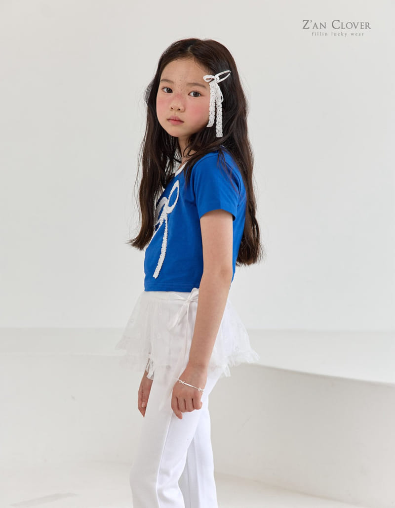 Zan Clover - Korean Children Fashion - #stylishchildhood - Lace Ribbon Tee - 8