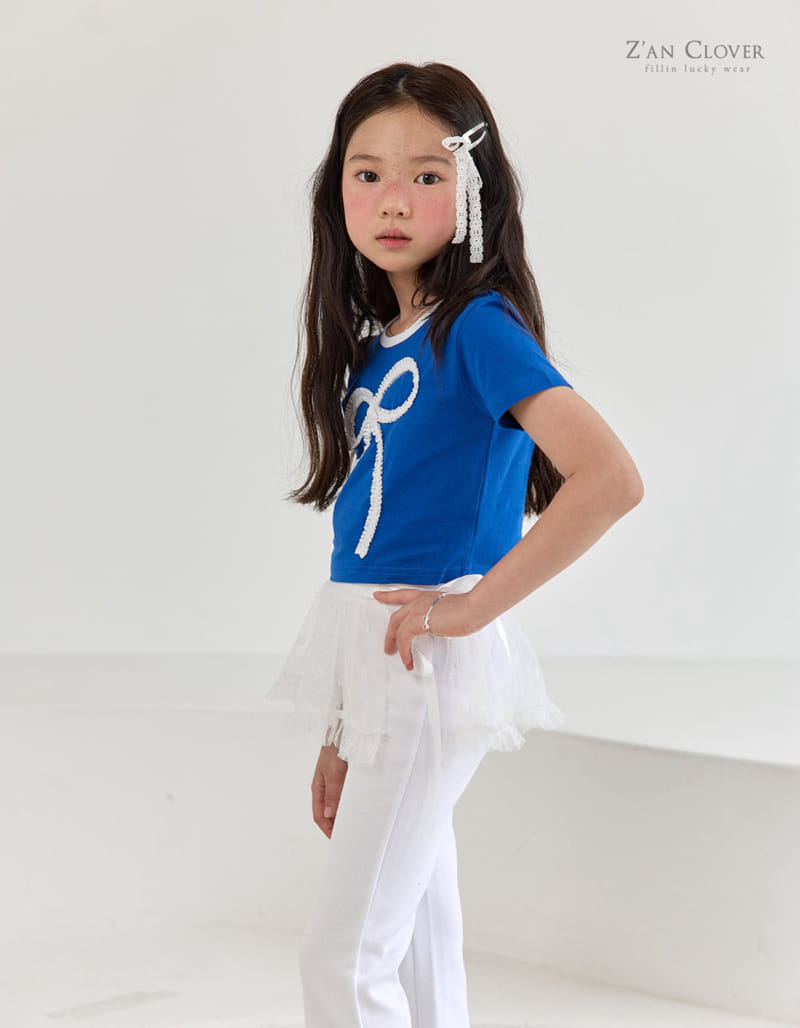 Zan Clover - Korean Children Fashion - #toddlerclothing - Lace Ribbon Tee - 7