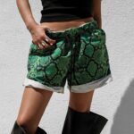 Python Snake Pattern Swim Bermuda Shorts