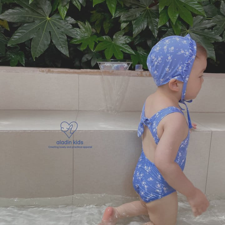 Aladin - Korean Children Fashion - #childofig - Back Reversal Swim Wear With Hat - 2