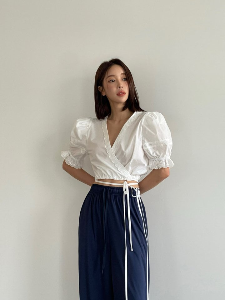 Another Avenue - Korean Women Fashion - #womensfashion - Crop Wrap Blouse