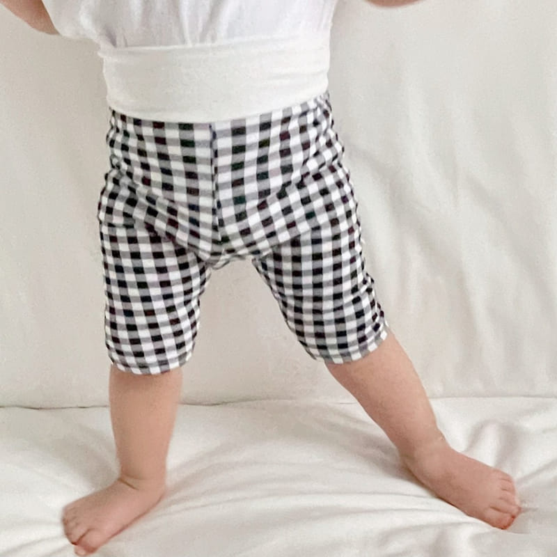 Atree - Korean Baby Fashion - #babywear - Check Stomachache Short Leggigns - 7