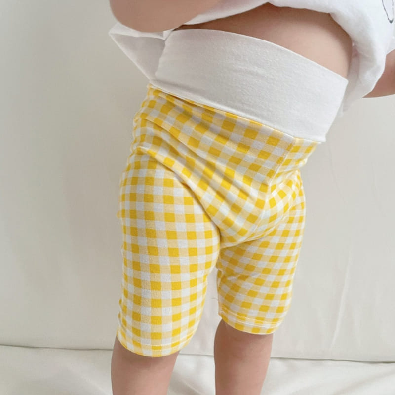 Atree - Korean Baby Fashion - #onlinebabyboutique - Check Stomachache Short Leggigns - 8