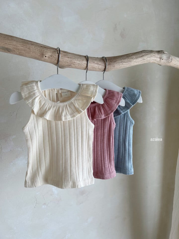 Azalea - Korean Children Fashion - #designkidswear - Eyelet Sleeveless Tee