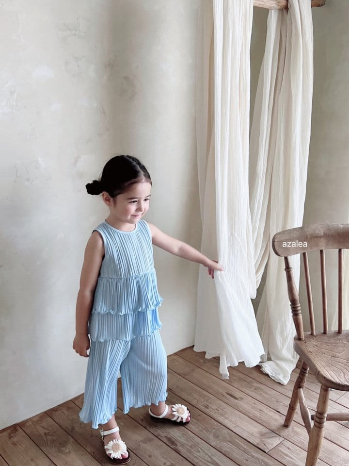 Azalea - Korean Children Fashion - #prettylittlegirls - Pleats Kan Kan Top Bottom Set - 2