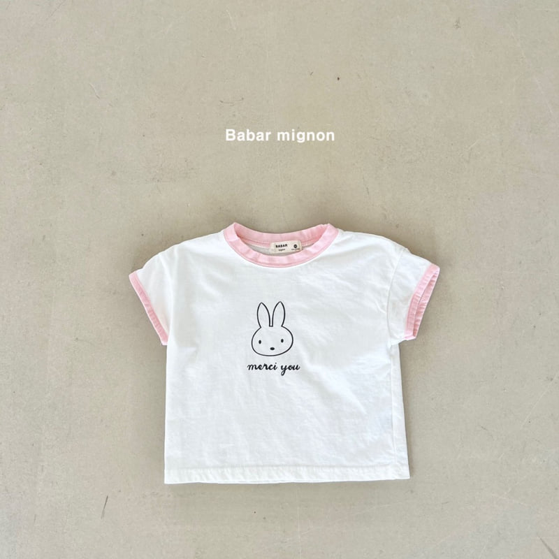 Babar Mignon - Korean Children Fashion - #Kfashion4kids - Colored Rabbit Tee - 6