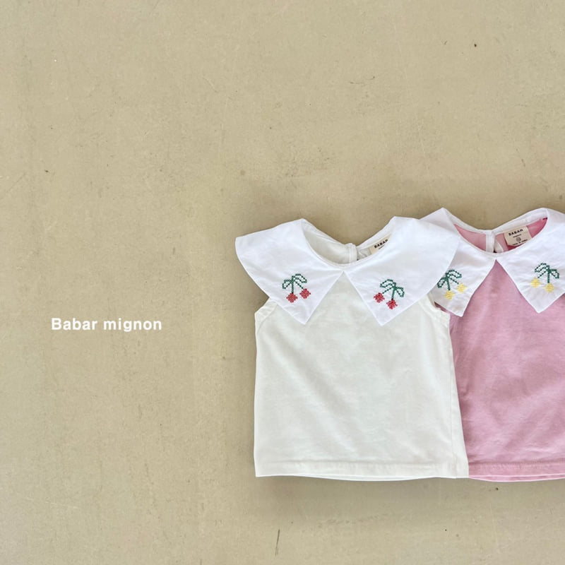 Babar Mignon - Korean Children Fashion - #Kfashion4kids - Cherry Embroidery Sleeveless Top - 3