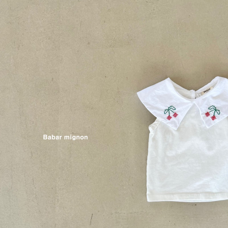 Babar Mignon - Korean Children Fashion - #childofig - Cherry Embroidery Sleeveless Top - 8