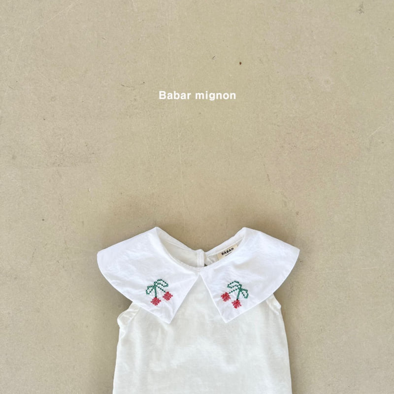 Babar Mignon - Korean Children Fashion - #childofig - Cherry Embroidery Sleeveless Top - 9