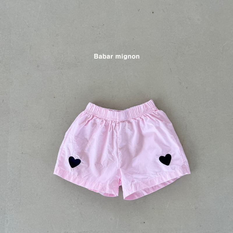 Babar Mignon - Korean Children Fashion - #designkidswear - Heart Embroidery Shorts - 9