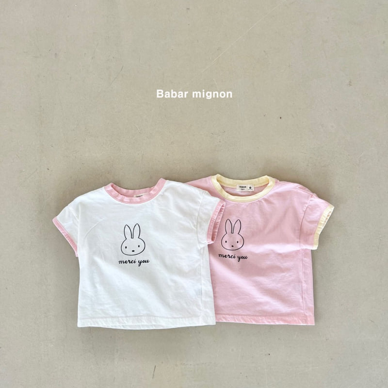 Babar Mignon - Korean Children Fashion - #fashionkids - Colored Rabbit Tee - 2