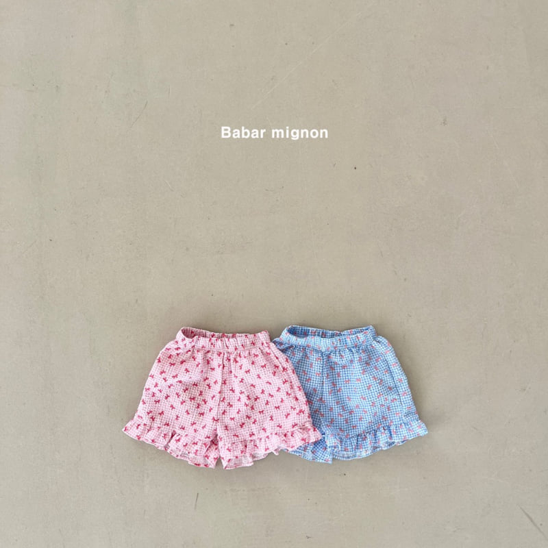 Babar Mignon - Korean Children Fashion - #fashionkids - Check Ribbon Shorts