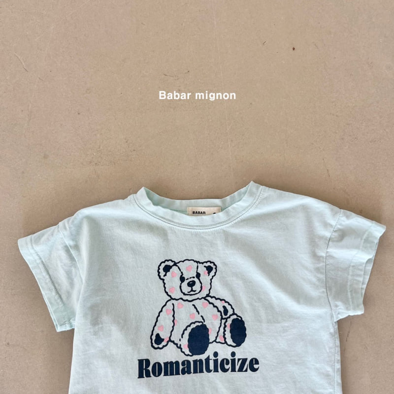 Babar Mignon - Korean Children Fashion - #kidsshorts - Bear Heart Tee - 8