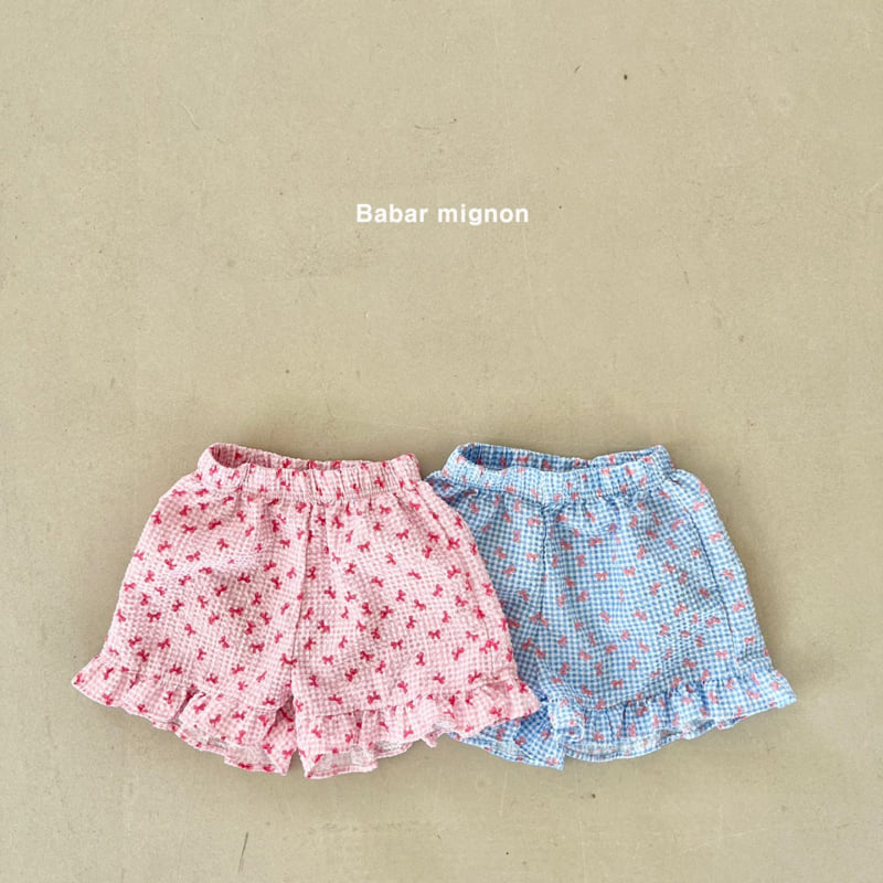 Babar Mignon - Korean Children Fashion - #kidsshorts - Check Ribbon Shorts - 2