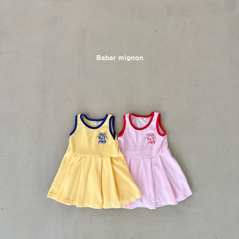 Babar Mignon - Korean Children Fashion - #kidsshorts - Embroidery Sleeveless One-piece