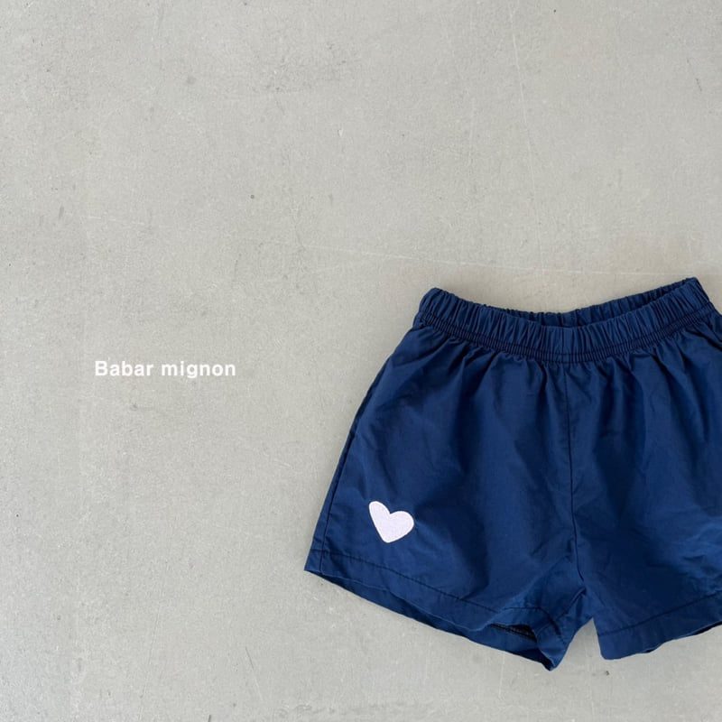 Babar Mignon - Korean Children Fashion - #kidsshorts - Heart Embroidery Shorts - 12