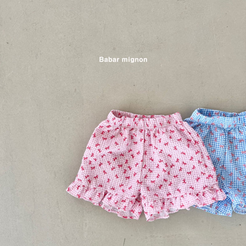 Babar Mignon - Korean Children Fashion - #kidsstore - Check Ribbon Shorts - 3