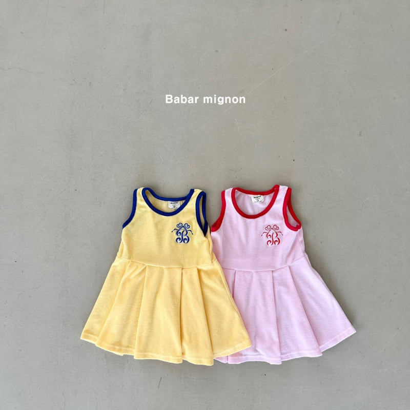 Babar Mignon - Korean Children Fashion - #kidsstore - Embroidery Sleeveless One-piece - 2