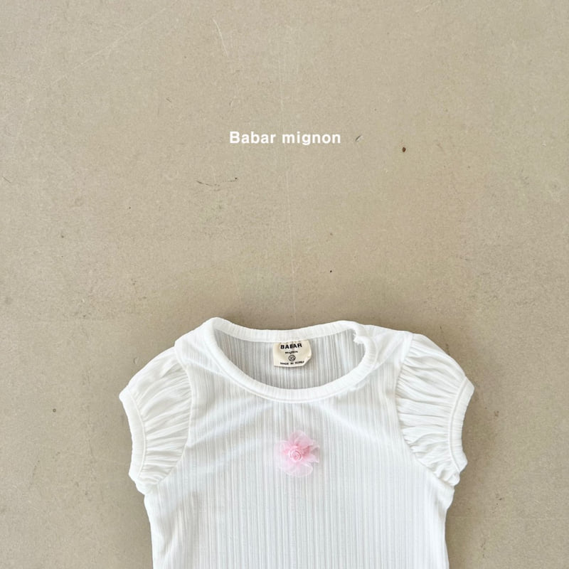 Babar Mignon - Korean Children Fashion - #kidzfashiontrend - Rib Flower Sleeveless Top - 8