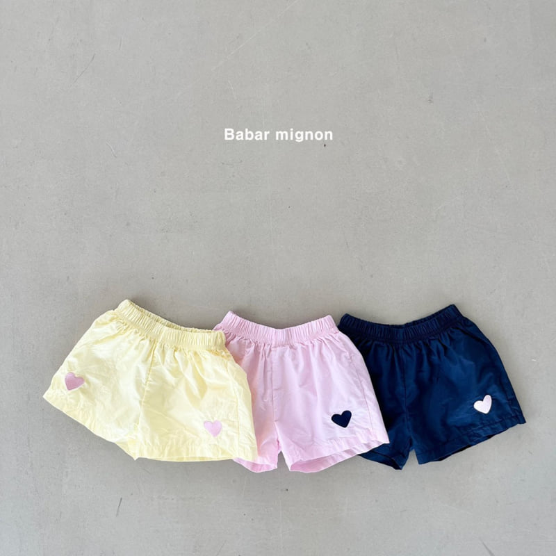 Babar Mignon - Korean Children Fashion - #littlefashionista - Heart Embroidery Shorts - 2