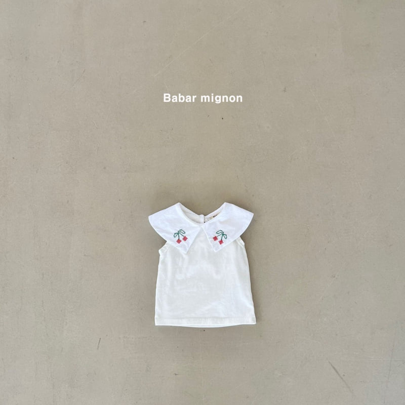 Babar Mignon - Korean Children Fashion - #minifashionista - Cherry Embroidery Sleeveless Top - 6