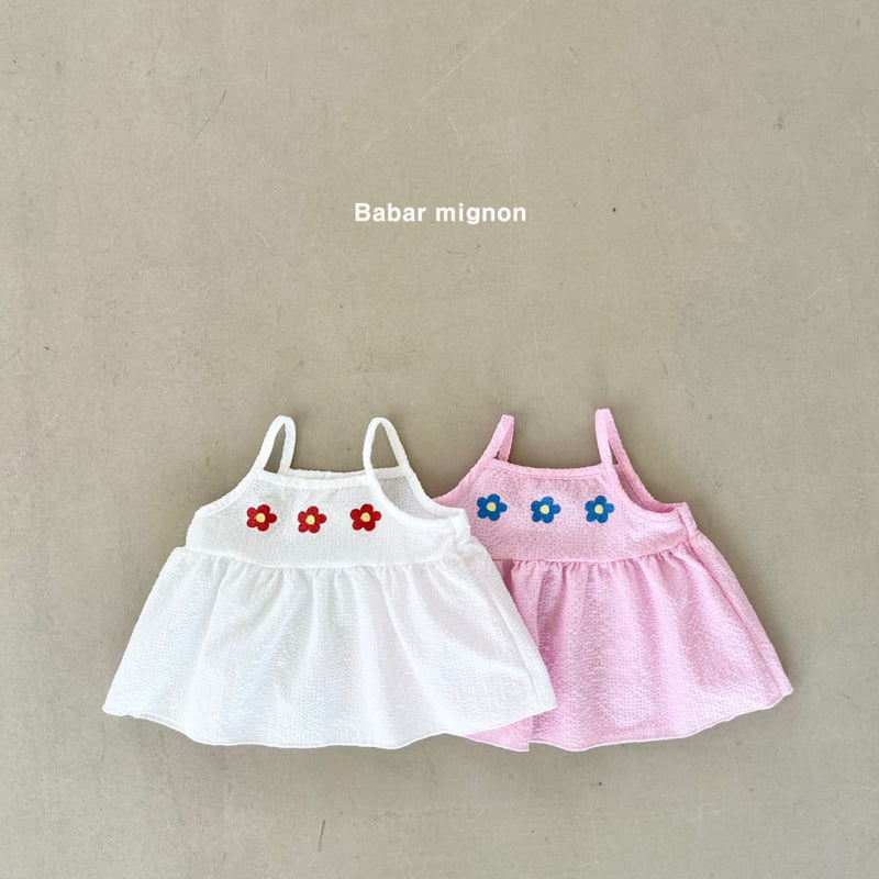 Babar Mignon - Korean Children Fashion - #minifashionista - Flower Sleeveless Blouse - 2