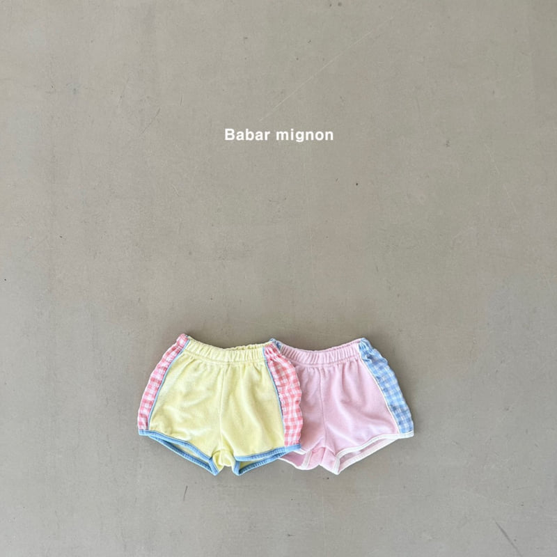 Babar Mignon - Korean Children Fashion - #todddlerfashion - Check Terry Shorts