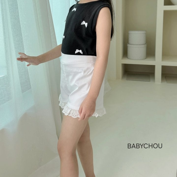 Babychou - Korean Children Fashion - #Kfashion4kids - Frill Short Pants - 8