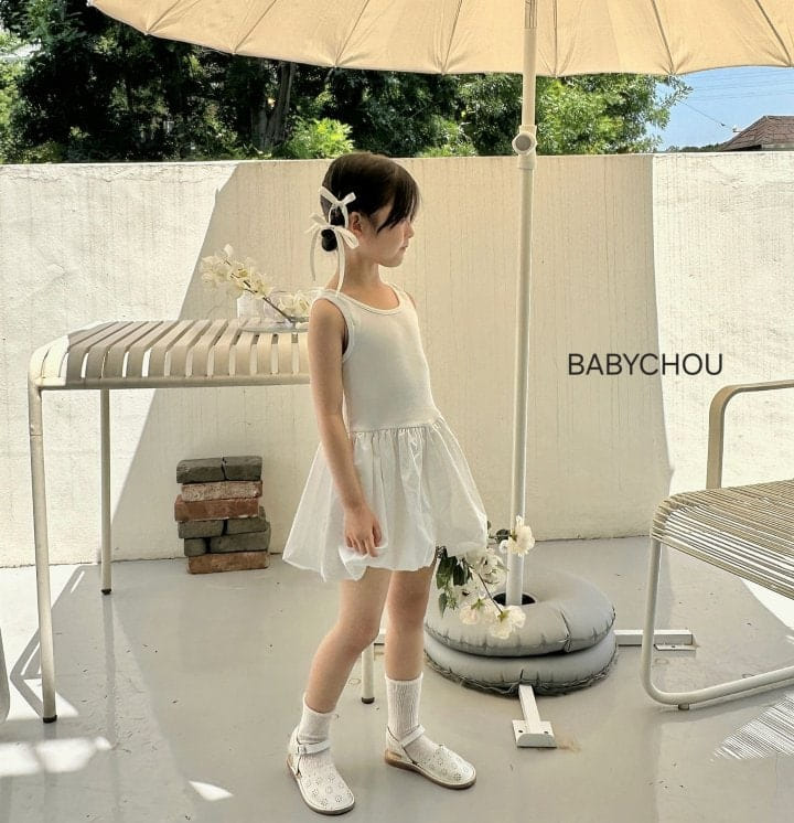 Babychou - Korean Children Fashion - #Kfashion4kids - Balloon Sleeveless One-Piece - 6